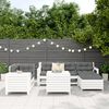 vidaXL Salon de jardin 7 pcs blanc bois de pin massif