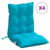 vidaXL Coussins de chaise &agrave; dossier bas lot de 4 turquoise