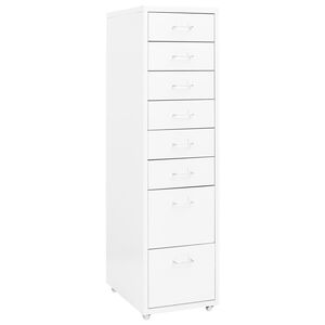 vidaXL Classeur mobile Blanc 28x41x109 cm Métal
