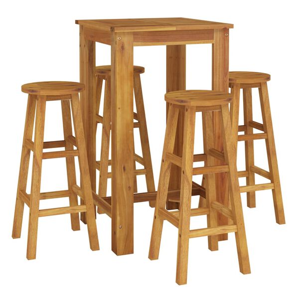 vidaXL Ensemble de bar de jardin 5 pcs bois d'acacia solide