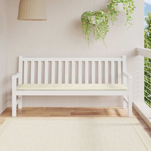 vidaXL Coussin de banc de jardin cr&egrave;me 180x50x3 cm tissu oxford