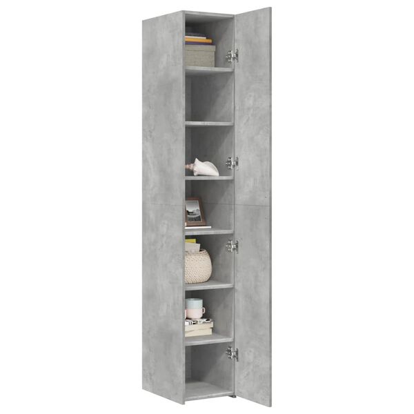 vidaXL Buffet haut gris b&eacute;ton 30x42,5x185 cm bois d'ing&eacute;nierie