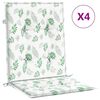 vidaXL Coussins de chaise &agrave; dossier bas lot de 4 mod&egrave;le de feuille