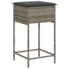 vidaXL Ensemble de bar de jardin 9 pcs avec coussins gris poly rotin