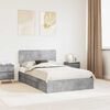 vidaXL Lit de Rangement Gris b&eacute;ton 135 x 190 cm Bois d'ing&eacute;nierie