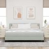 vidaXL Lit &agrave; ressort LED avec matelas Gris clair 180 x 200 cm Velours