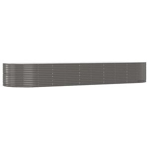 vidaXL Lit sur&eacute;lev&eacute; de jardin Gris 447x140x68cm Acier galvanis&eacute;