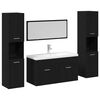 vidaXL Ensemble de mobilier de salle de bain 4 pcs Ch&ecirc;ne noir