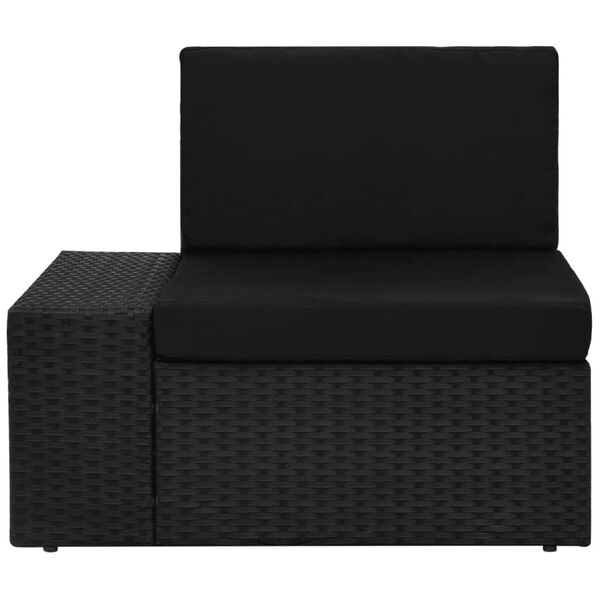 vidaXL Salon de jardin 5 pcs avec coussins Noir R&eacute;sine tress&eacute;e