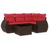 vidaXL Ensemble de canap&eacute; de jardin 5 pcs avec coussins marron