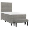 vidaXL Sommier &agrave; lattes de lit et matelas Gris clair 90x190 cm Velours