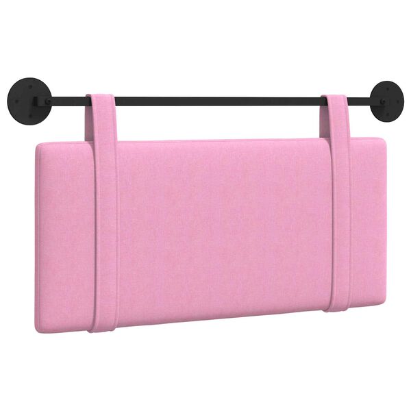 vidaXL T&ecirc;te de lit suspendue Montage mural Rose 90 x 55 x 5 cm tissu
