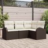 vidaXL Ensemble de canap&eacute; de jardin Marron polyrotin