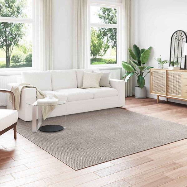 vidaXL Tapis de surface HUARTE Cr&egrave;me et Taupe 240 x 240 cm Polyester