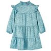 Robe enfants &agrave; manches longues bleu 128