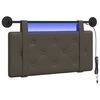 vidaXL T&ecirc;te de lit suspendue Avec lumi&egrave;re LED Gris Simili cuir