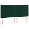 vidaXL T&ecirc;te de lit &agrave; LED Vert fonc&eacute; 160x5x118/128 cm Velours