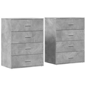 vidaXL Buffets 2 pcs gris b&eacute;ton 60x39x80 cm bois d'ing&eacute;nierie