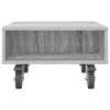 vidaXL Table d'appoint avec roues Gris Sonoma 50 x 50 x 30 cm