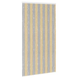 vidaXL Rideau anti-insectes en chenille Gris et Beige 118 x 220 cm