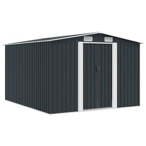 vidaXL Abri de jardin 257x298x178 cm M&eacute;tal Anthracite