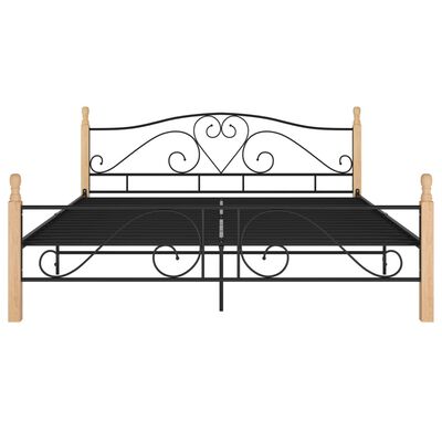 vidaXL Cadre de lit sans matelas noir métal 200x200 cm