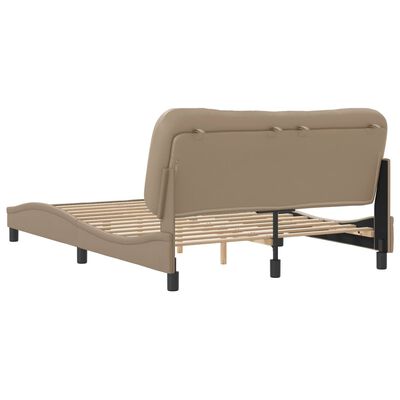 vidaXL Cadre de lit sans matelas cappuccino 140x190 cm similicuir