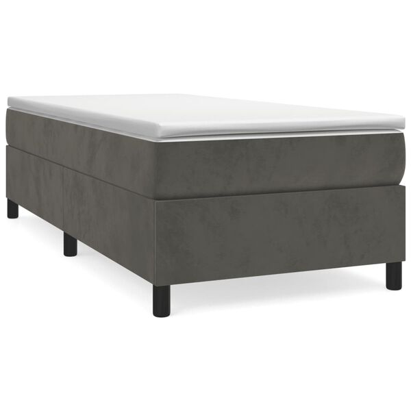 vidaXL Cadre de lit gris fonc&eacute; 90x200 cm velours