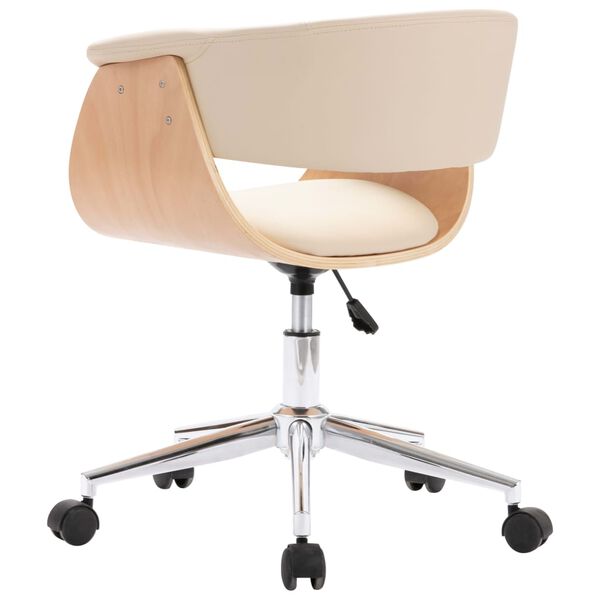 vidaXL Chaises pivotantes &agrave; manger lot de 4 cr&egrave;me similicuir