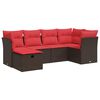 vidaXL Salon de jardin avec coussins 6 pcs marron r&eacute;sine tress&eacute;e