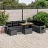 vidaXL Salon de jardin 9 pcs avec coussins noir r&eacute;sine tress&eacute;e