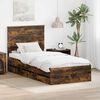 vidaXL Cadre de lit avec tiroir Ch&ecirc;ne fum&eacute; 90 x 200 cm Bois Ing&eacute;nierie