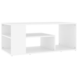vidaXL Table basse blanc 100x50x40 cm bois d'ing&eacute;nierie