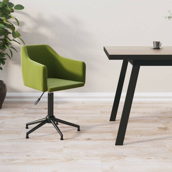 vidaXL Chaise pivotante de salle &agrave; manger Vert clair Velours