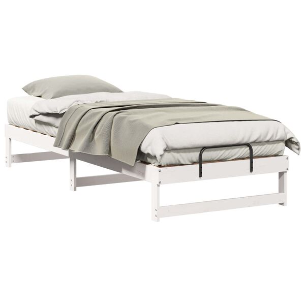 vidaXL Cadre de lit Blanc 100 x 220 cm Pin massif