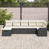 vidaXL Ensemble de canap&eacute; de jardin avec coussin 7 pcs Noir Poly rotin