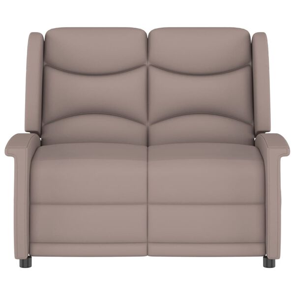 vidaXL Fauteuil de massage inclinable 2 places taupe tissu microfibre