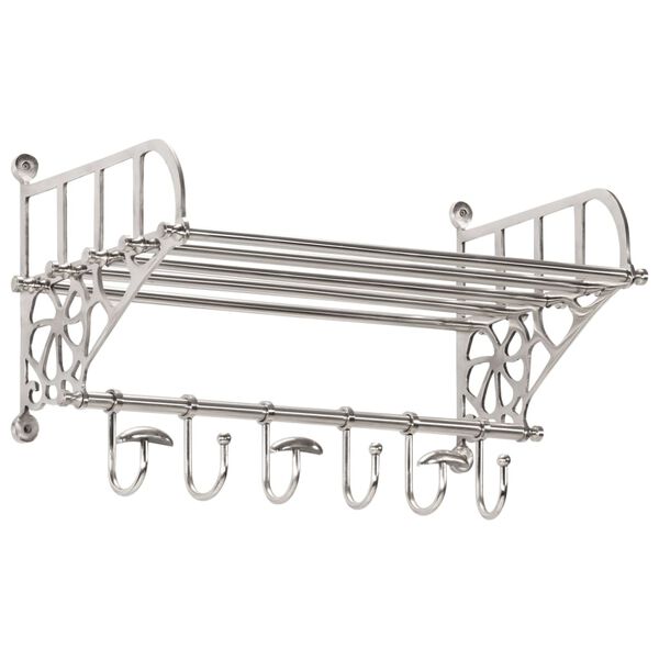 vidaXL Porte-bagages avec cintres mural aluminium