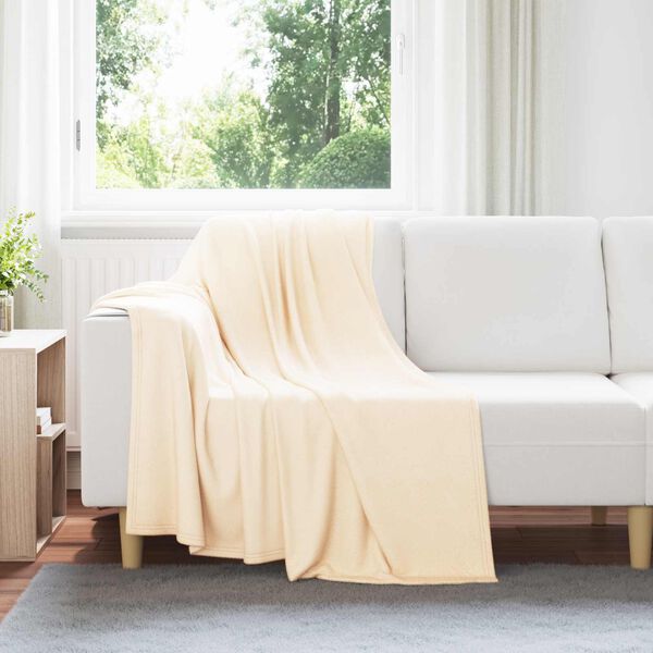 vidaXL Jet&eacute; Cr&egrave;me 170 x 130 cm Toison