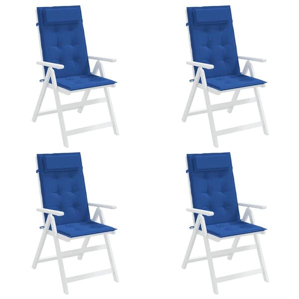 vidaXL Coussins de chaise &agrave; dossier haut lot de 6 bleu royal