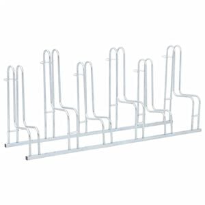 vidaXL Support de v&eacute;lo au sol autoportant pour 6 v&eacute;los acier galvanis&eacute;