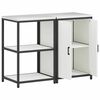 vidaXL Ensemble de rangement cuisine 2 pcs Blanc Acier lamin&eacute; &agrave; froid