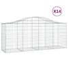 vidaXL Paniers &agrave; gabions arqu&eacute;s 14 pcs 200x50x80/100 cm Fer galvanis&eacute;