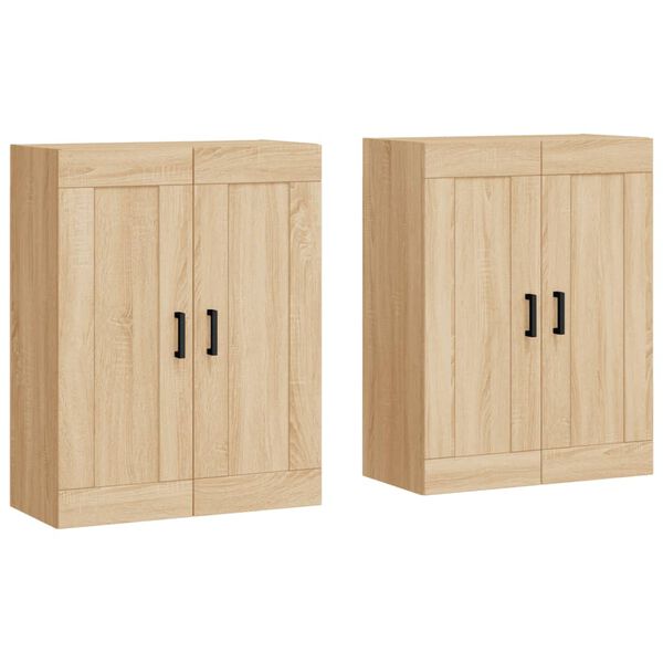 vidaXL Armoires murales 2 pcs ch&ecirc;ne sonoma bois d'ing&eacute;nierie