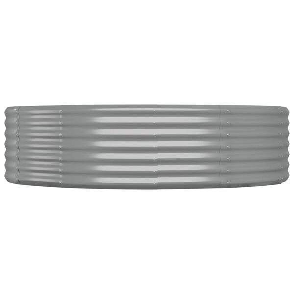 vidaXL Lit sur&eacute;lev&eacute; de jardin Acier galvanis&eacute; 214x140x36cm gris