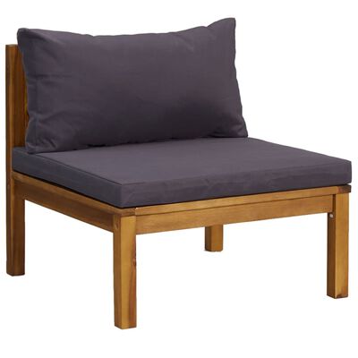 vidaXL Salon de jardin 3 pcs avec coussin Bois d'acacia solide