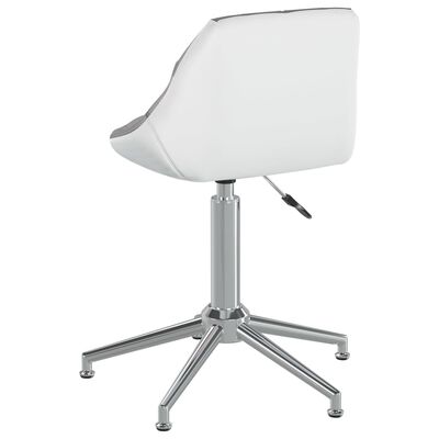 vidaXL Chaise de bureau pivotante Gris et blanc Similicuir