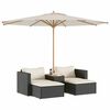 vidaXL Salon de jardin 5 pcs avec coussins noir résine tressée acacia