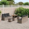 vidaXL Ensemble de canap&eacute; de jardin avec coussin 9 pcs Gris Poly rotin