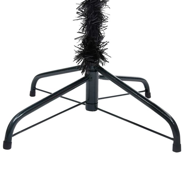 vidaXL Arbre de No&euml;l artificiel pr&eacute;-&eacute;clair&eacute; et boules noir 240 cm PVC